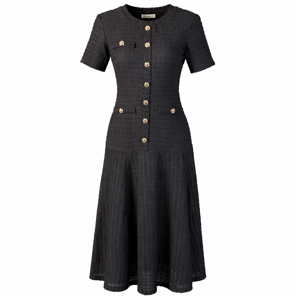Maxi dress with gold buttons LAMIAR
