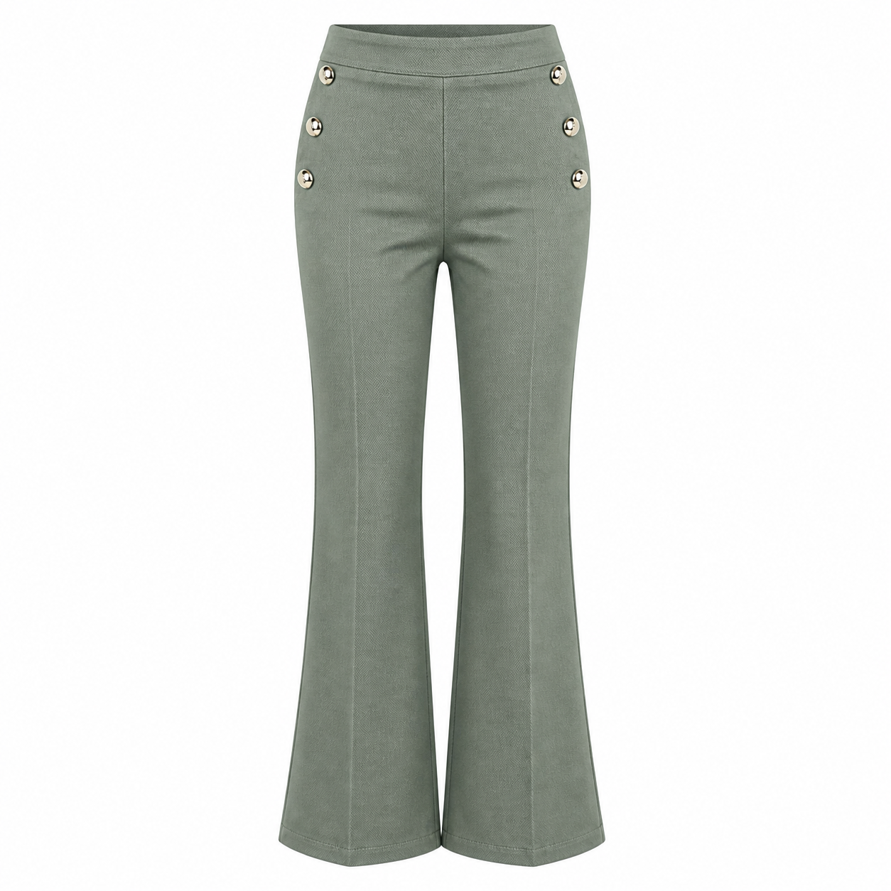 PANTA BOTTONI VERDE MILITARE 