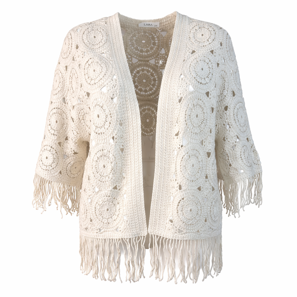 Open cardigan with frills LARA