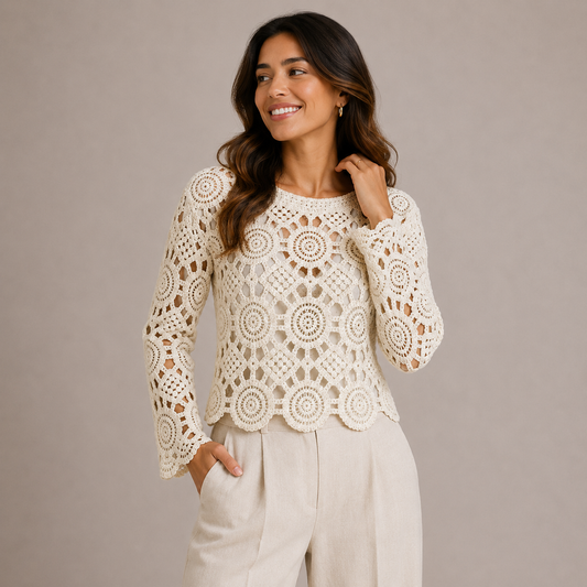Crochet long sleeves top 