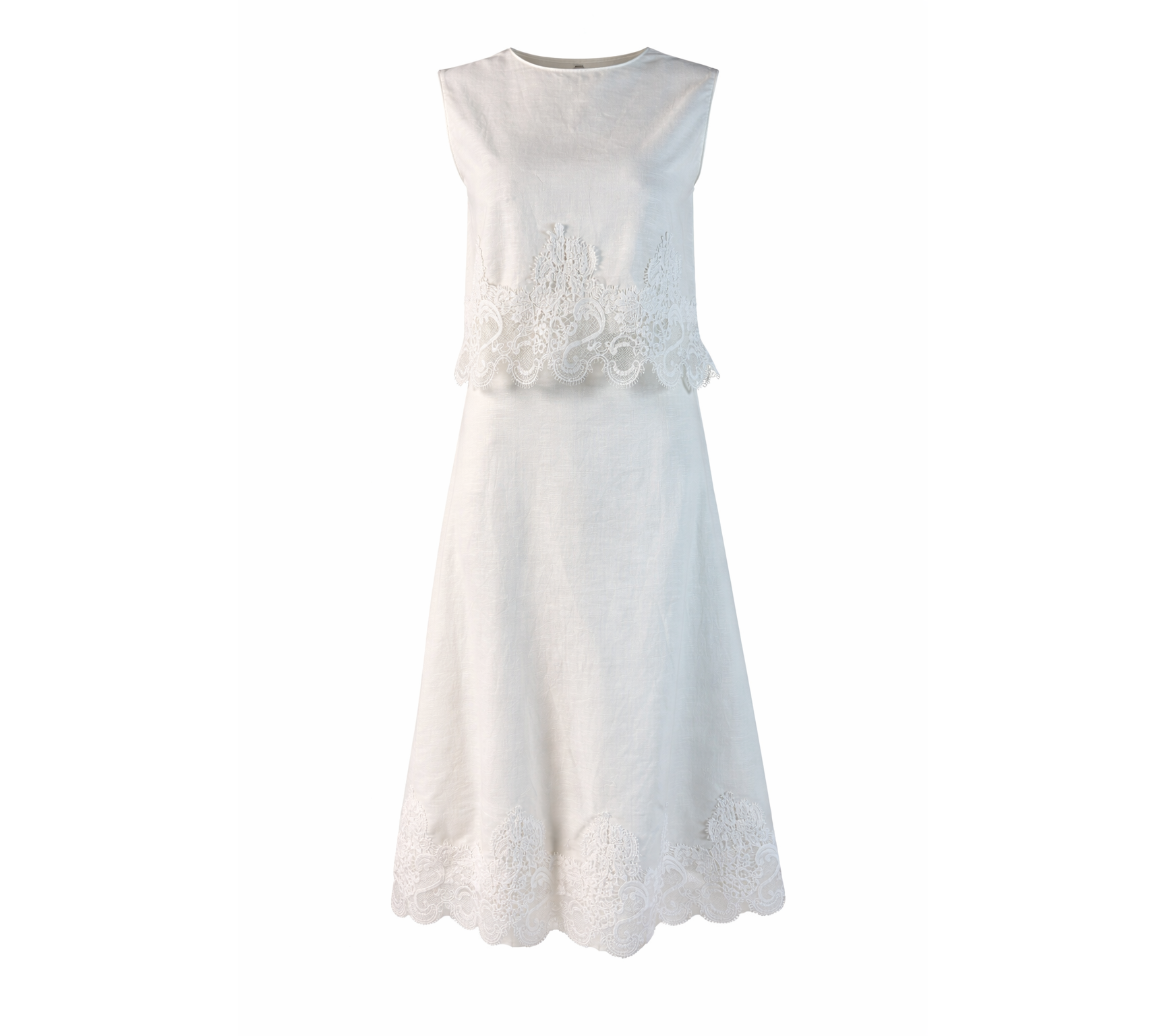 Linen set : top + skirt with dentelle LARA