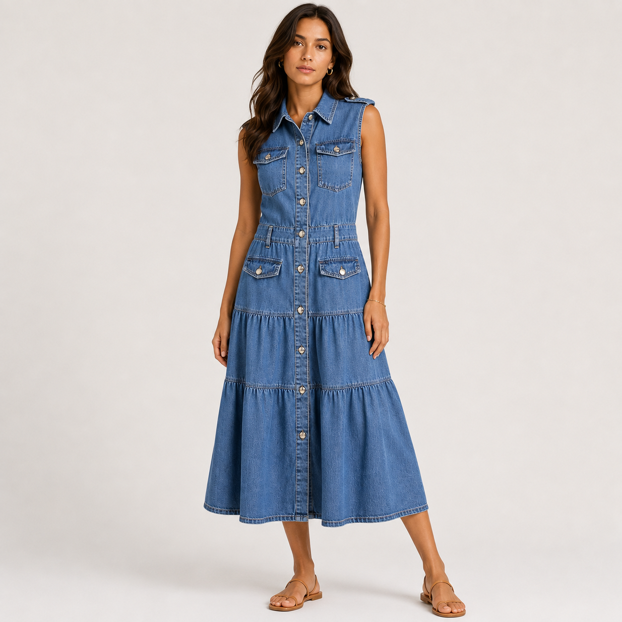 Denim maxi dress 