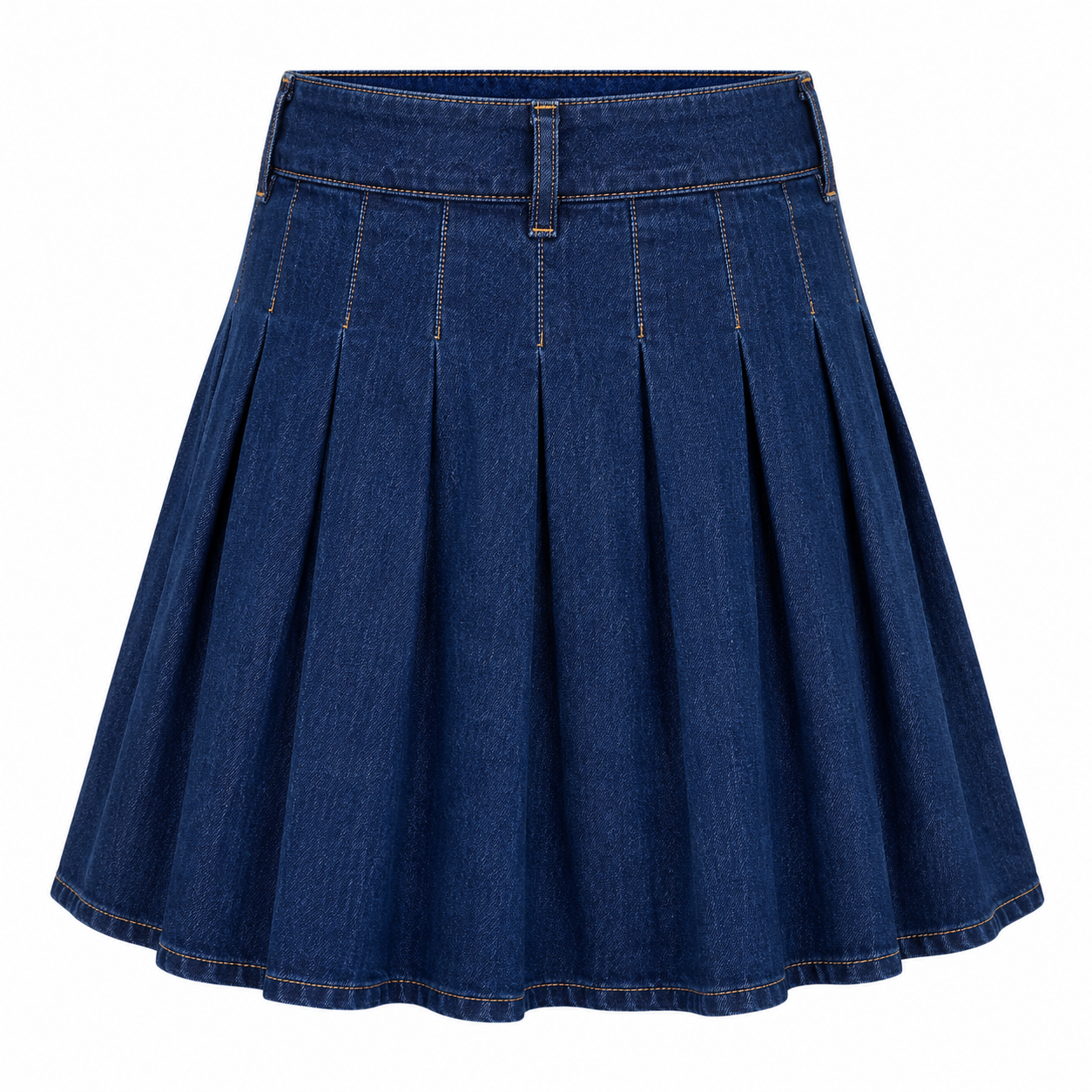 Denim pleated skirt 
