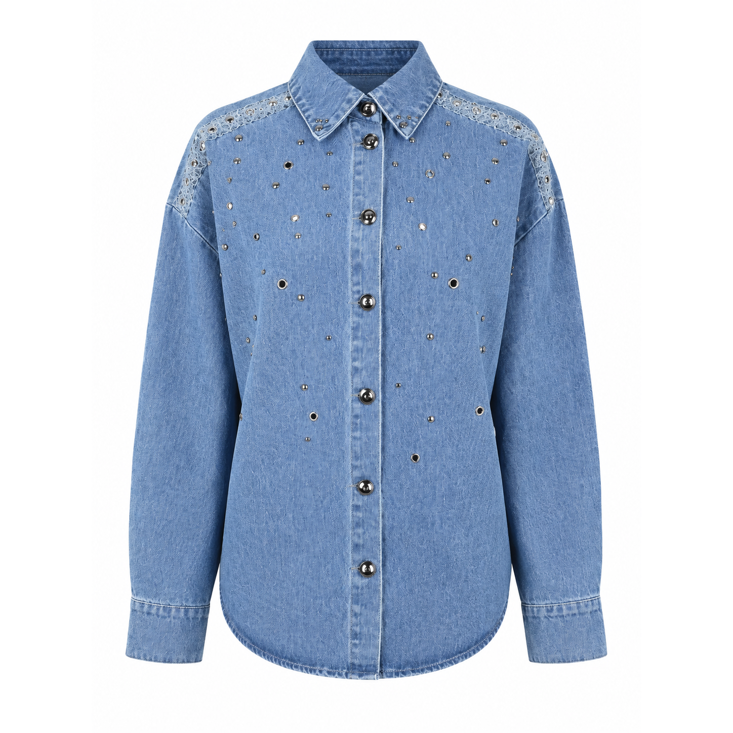 Denim shirt with studs 