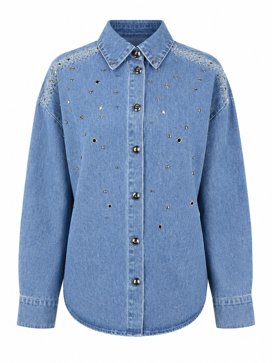 Denim shirt with studs 