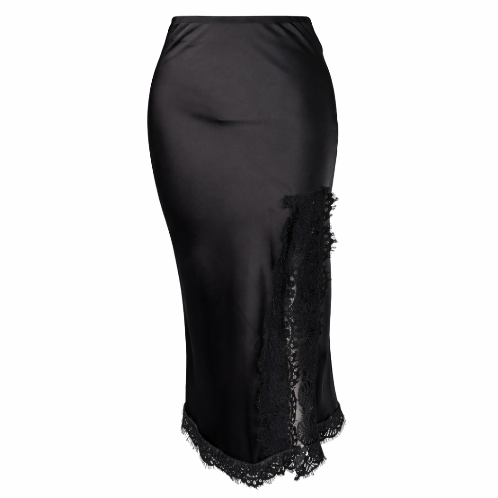 Satin skirt with dentelle LOUIZA FASHION