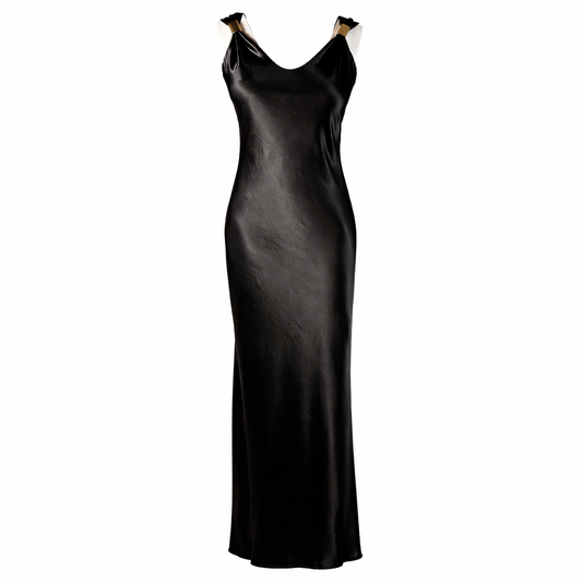 Satin dress with gold detail ctn