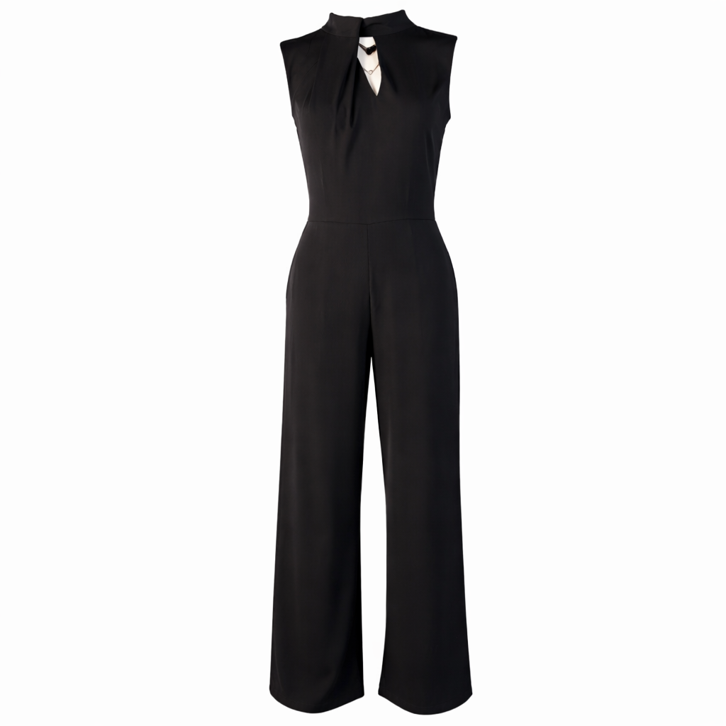 Wide legs jumpsuit with tie on the neck LOUIZA FASHION