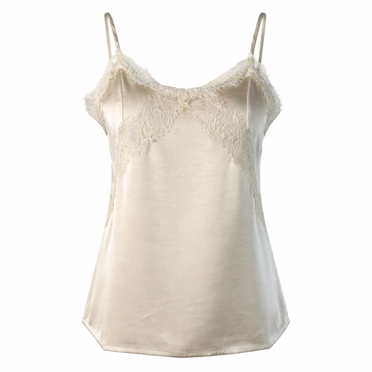 Satin top with dentelle ctn
