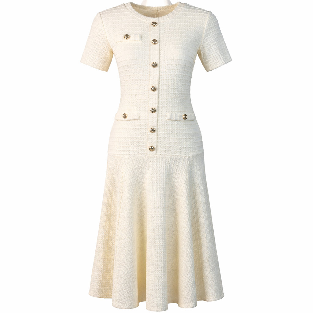 Maxi dress with gold buttons LAMIAR