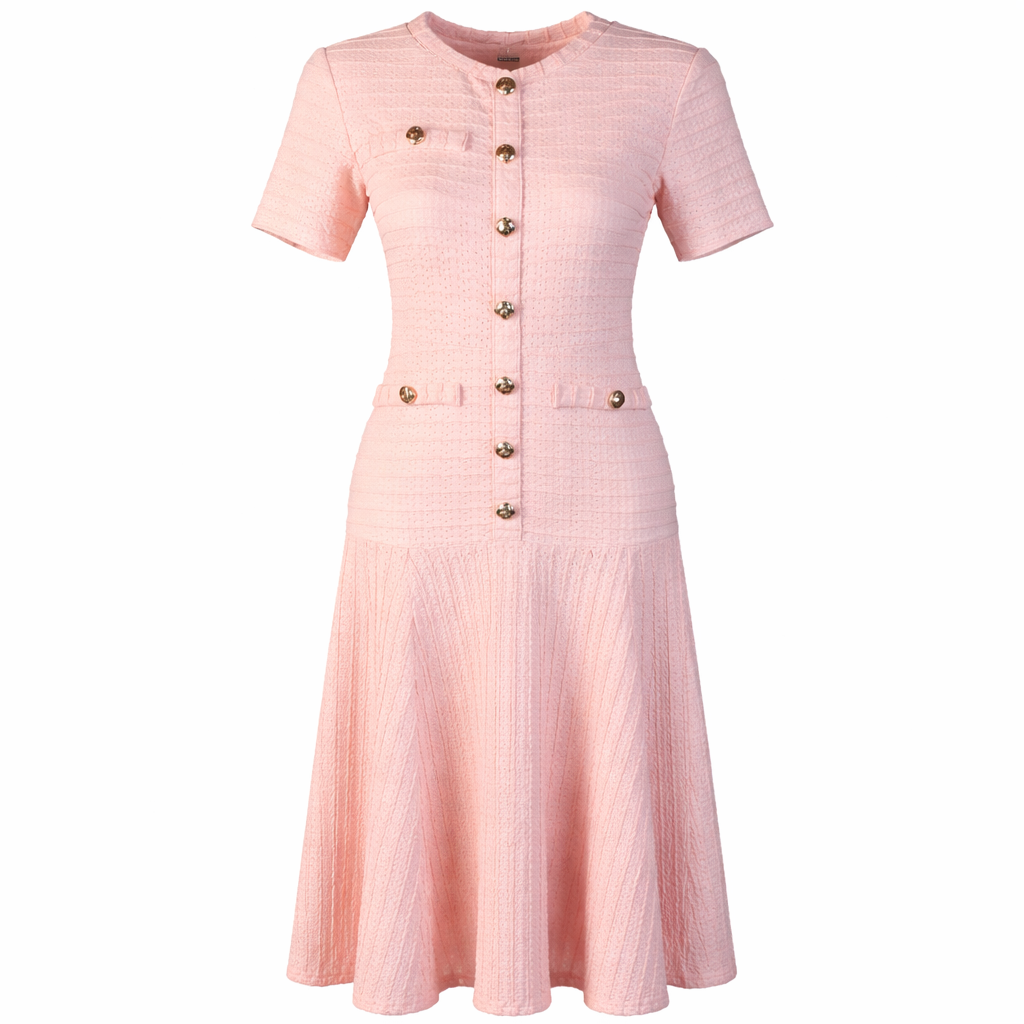 Maxi dress with gold buttons LAMIAR