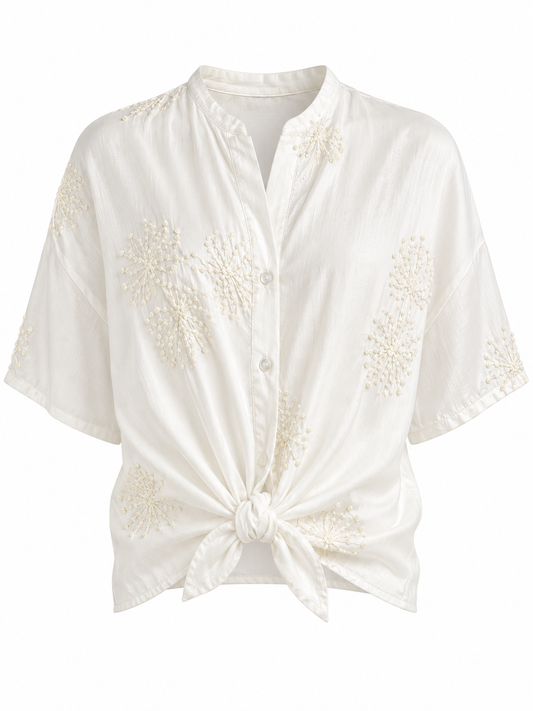 Embroidered off white shirt 