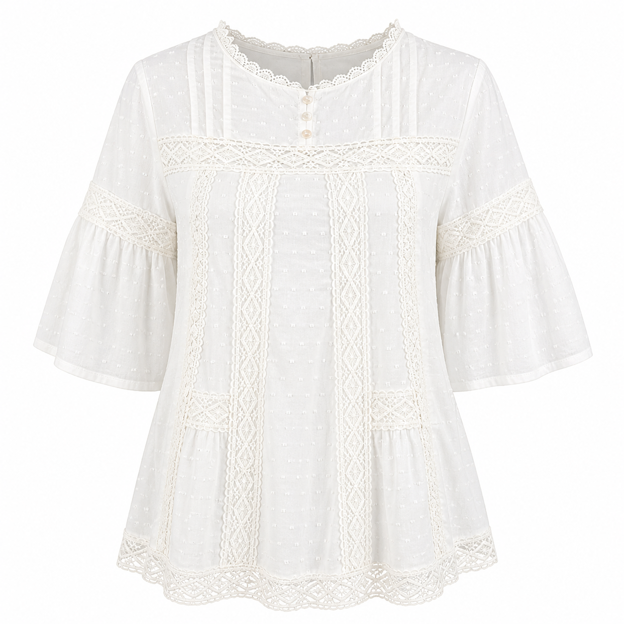 Embroidered white shirt  100% cotton 