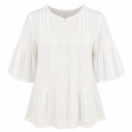 Embroidered white shirt  100% cotton 