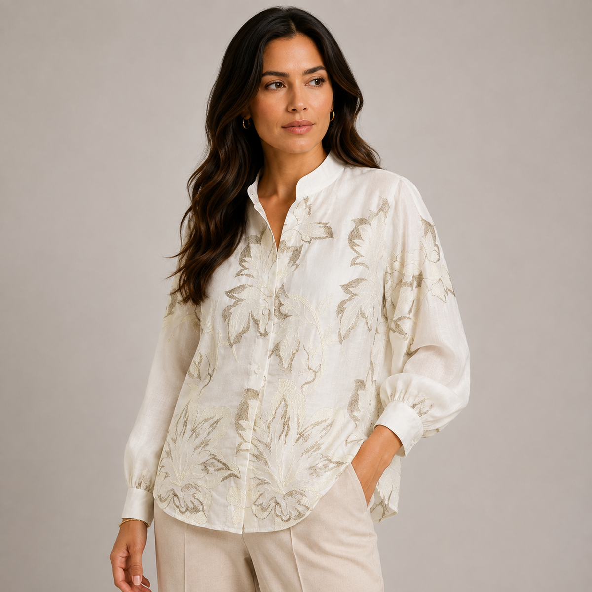 Embroidered White Shirt