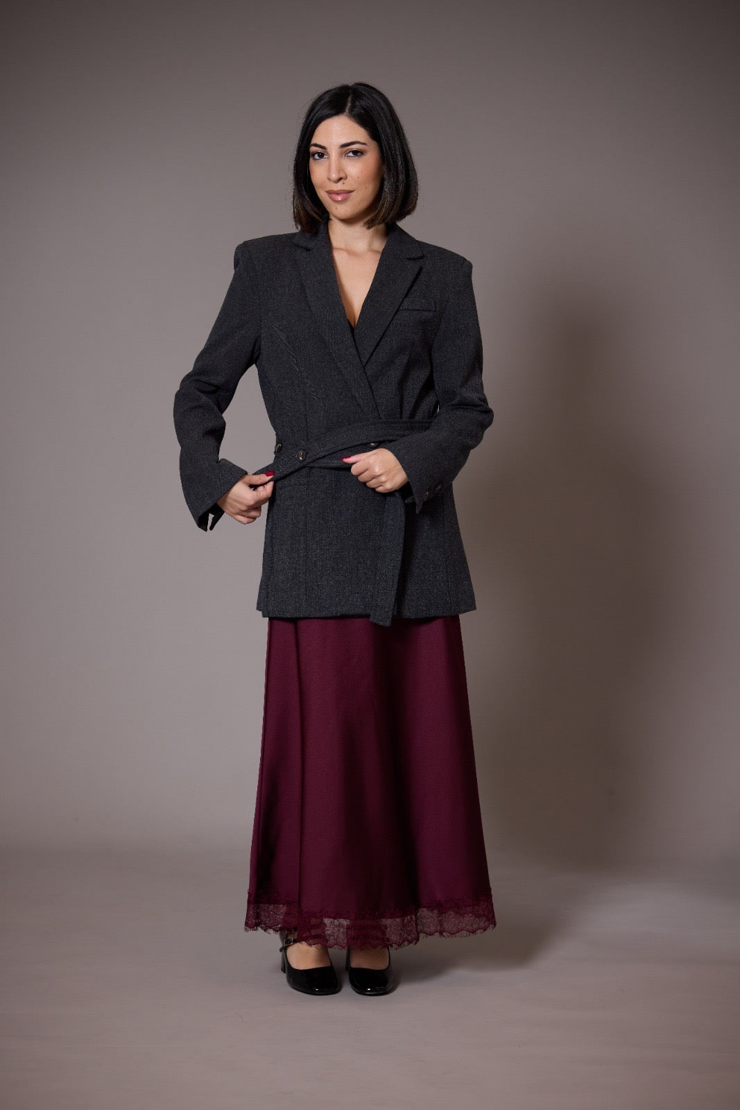 Satin midi skirt Dentelle CHANCE ITALIA