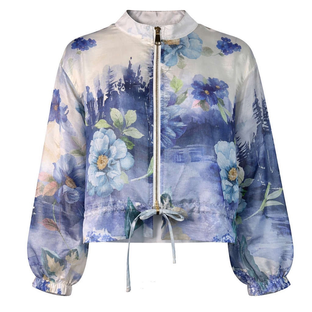Printed blue jacket LAMIAR