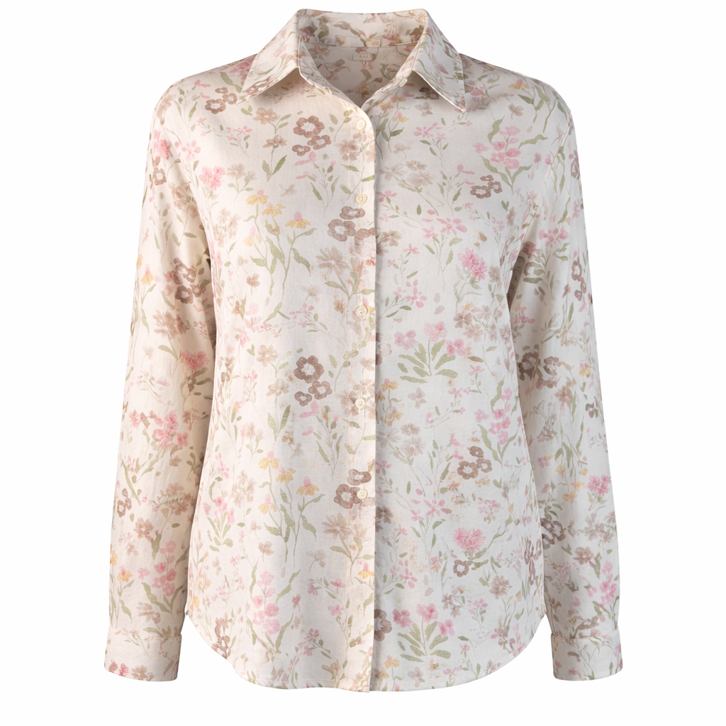 Floral printed shirt - pastel colors LOUIZA FASHION