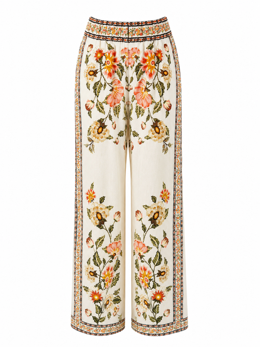 Floral printed pants - wide legs 