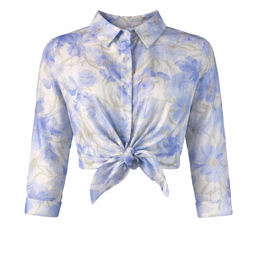 Floral printed shirt - pastel colors LOUIZA FASHION