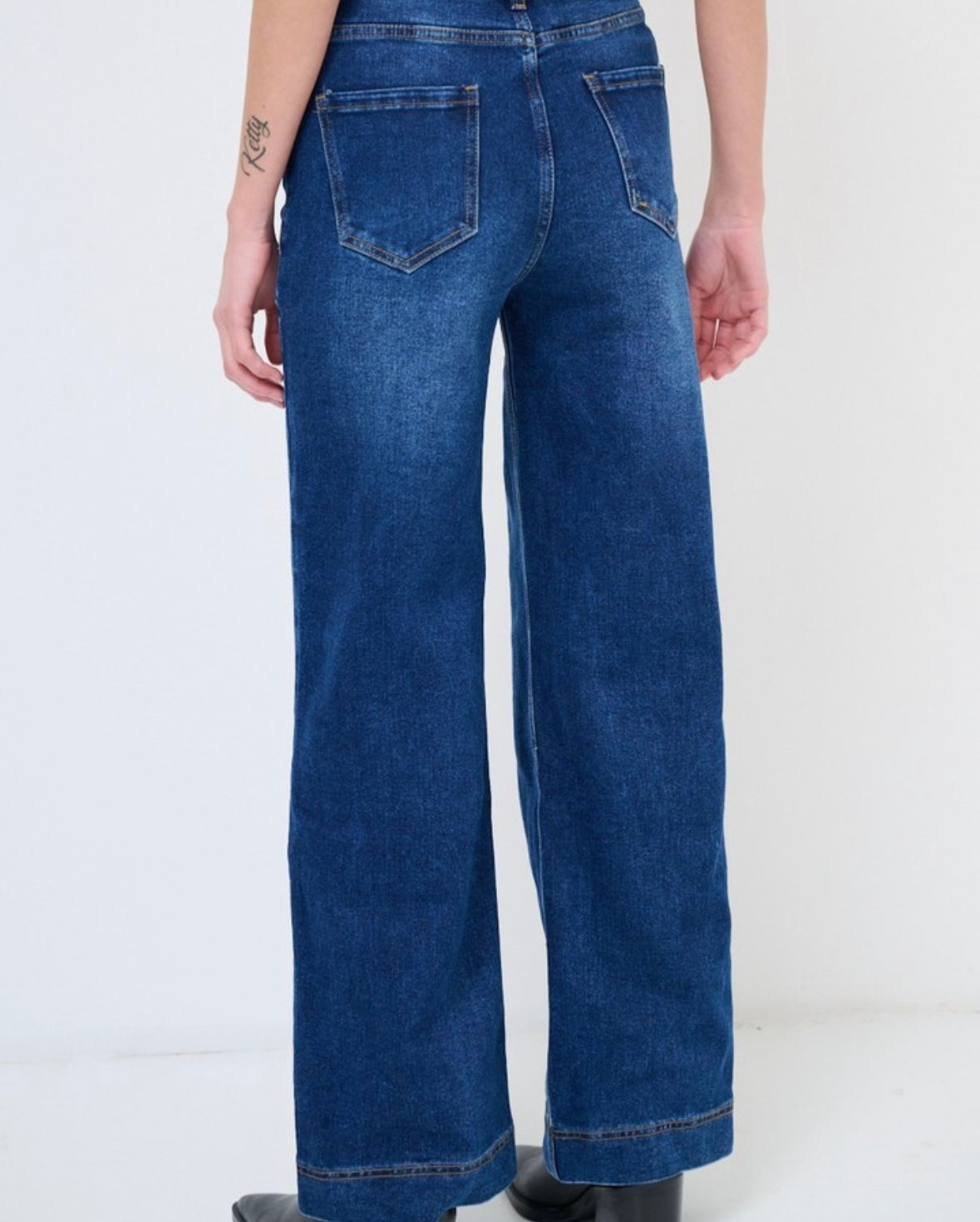 Wide legs boyfriend jeans CHERRY BLUE