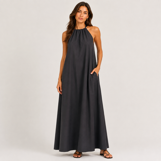 Halter neck dress black 