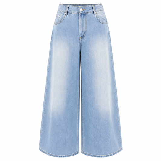 High waist palazzo blue jeans 
