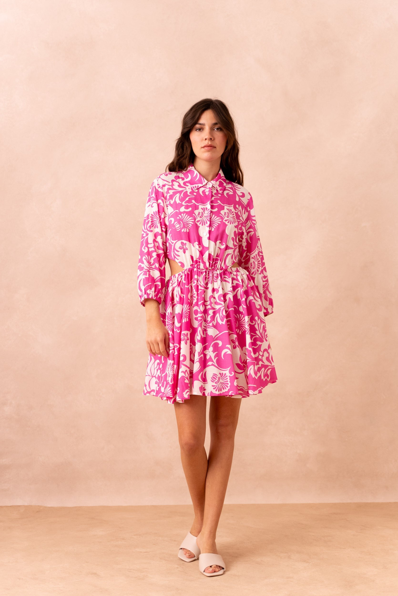 Printed short dress ATTENTIF