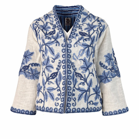 Embroidered blue jacket GOLD AND GOLD