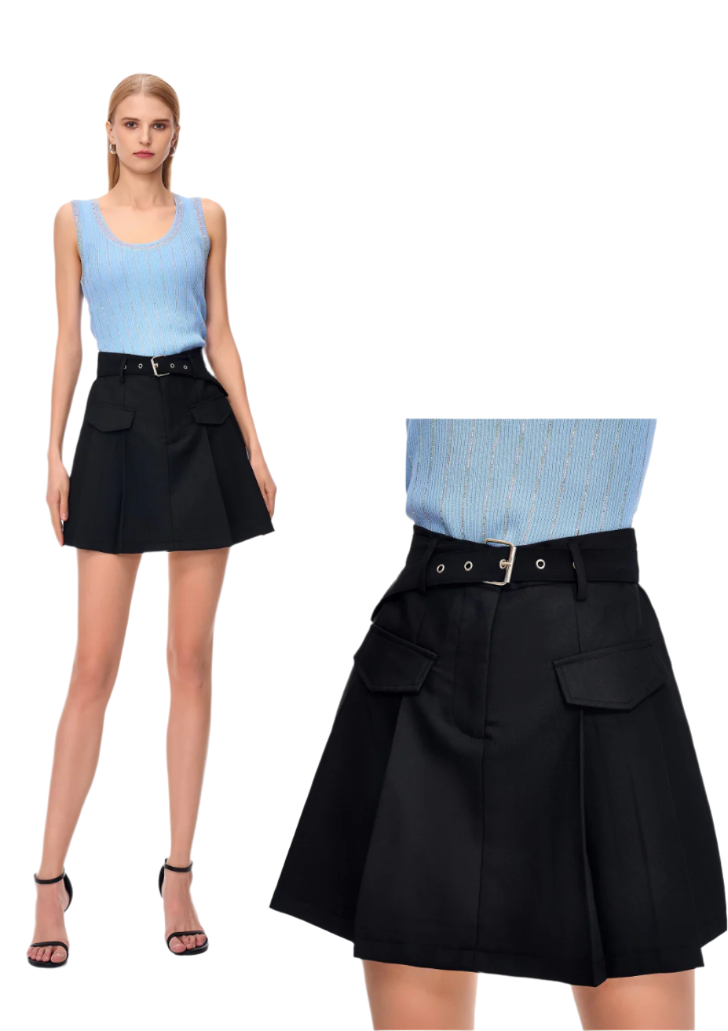 High waist pleated skort CHANCE ITALIA