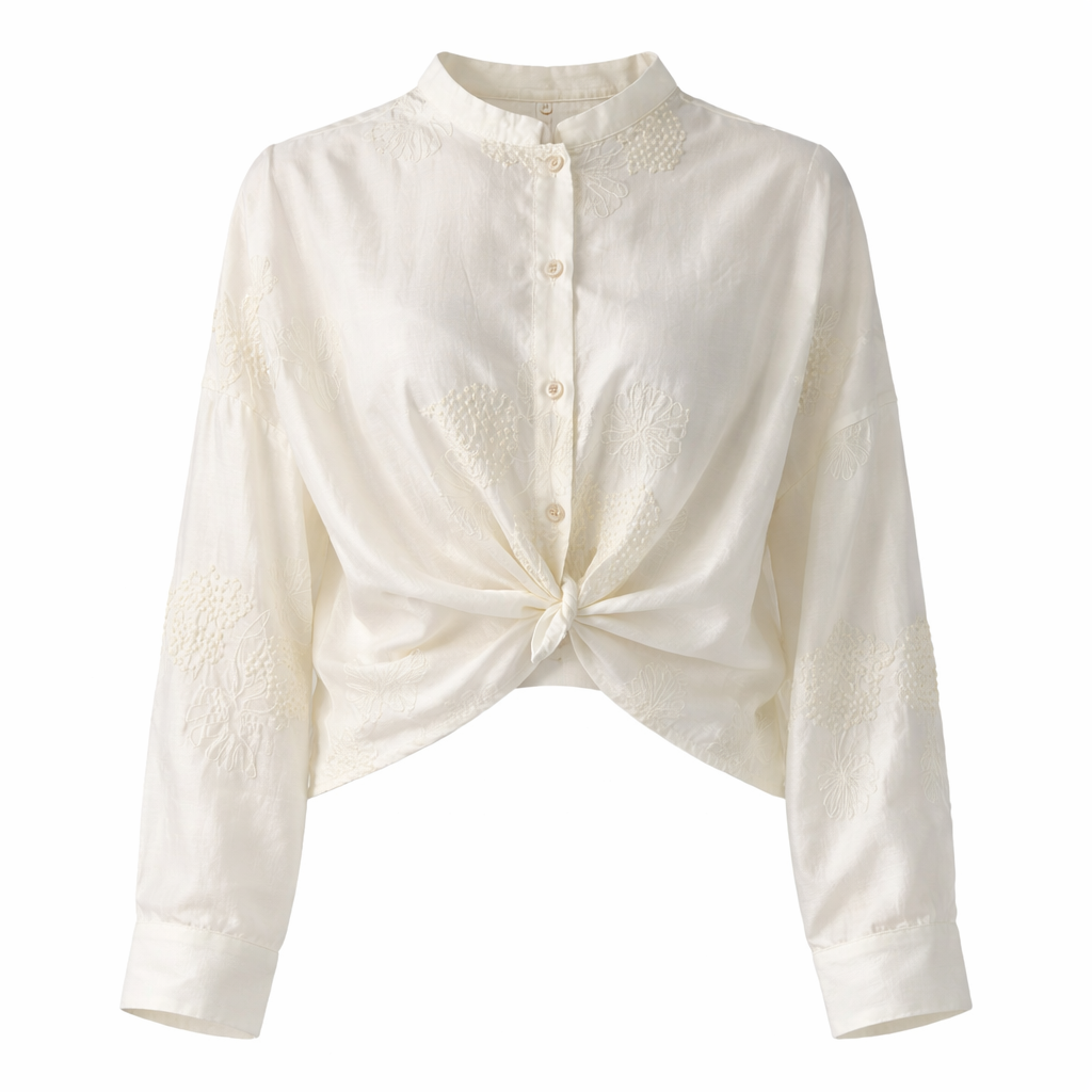 Embroidered white shirt LOUIZA FASHION