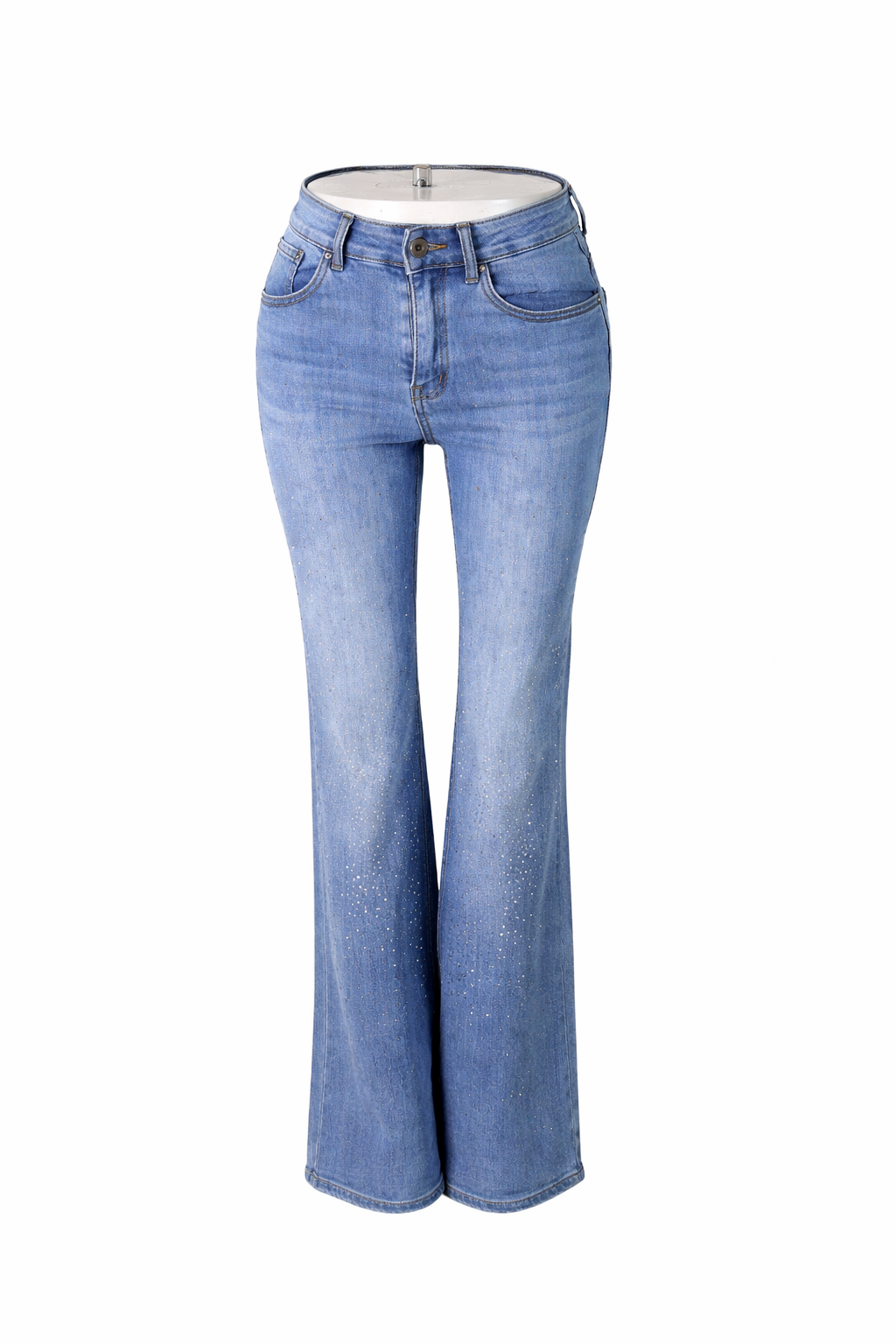 Straight fit jeans with rhinestones GOLD AND GOLD
