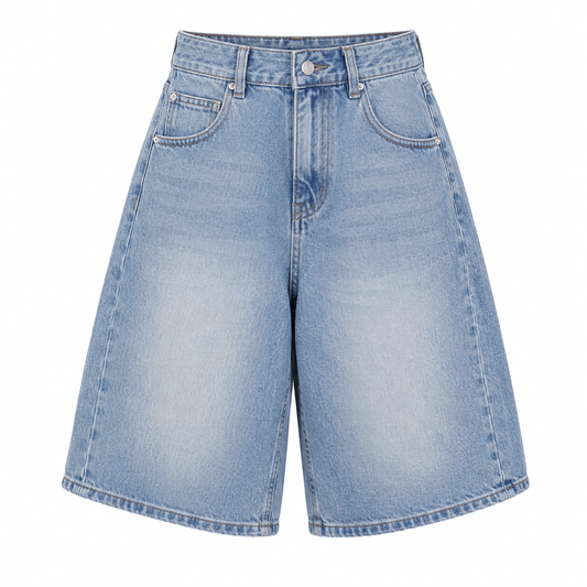 Light blue denim bermuda 