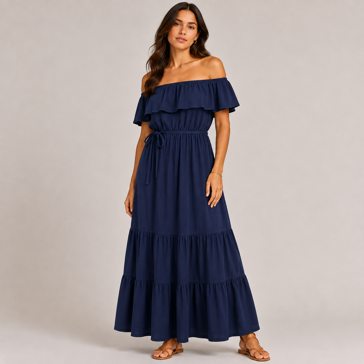 Off shoulders maxi dress Blue 