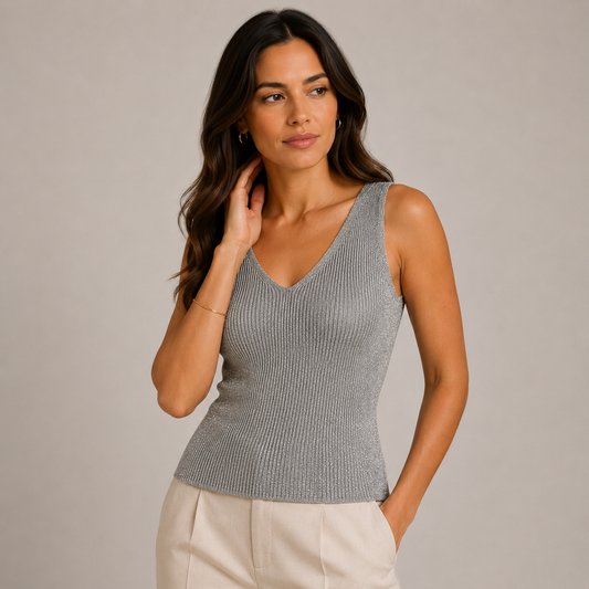 Metallic sleeveless top 