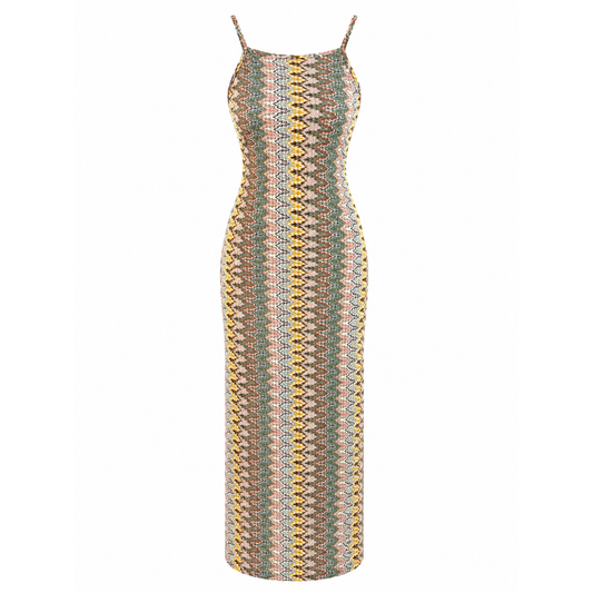 Missoni print open back dress 