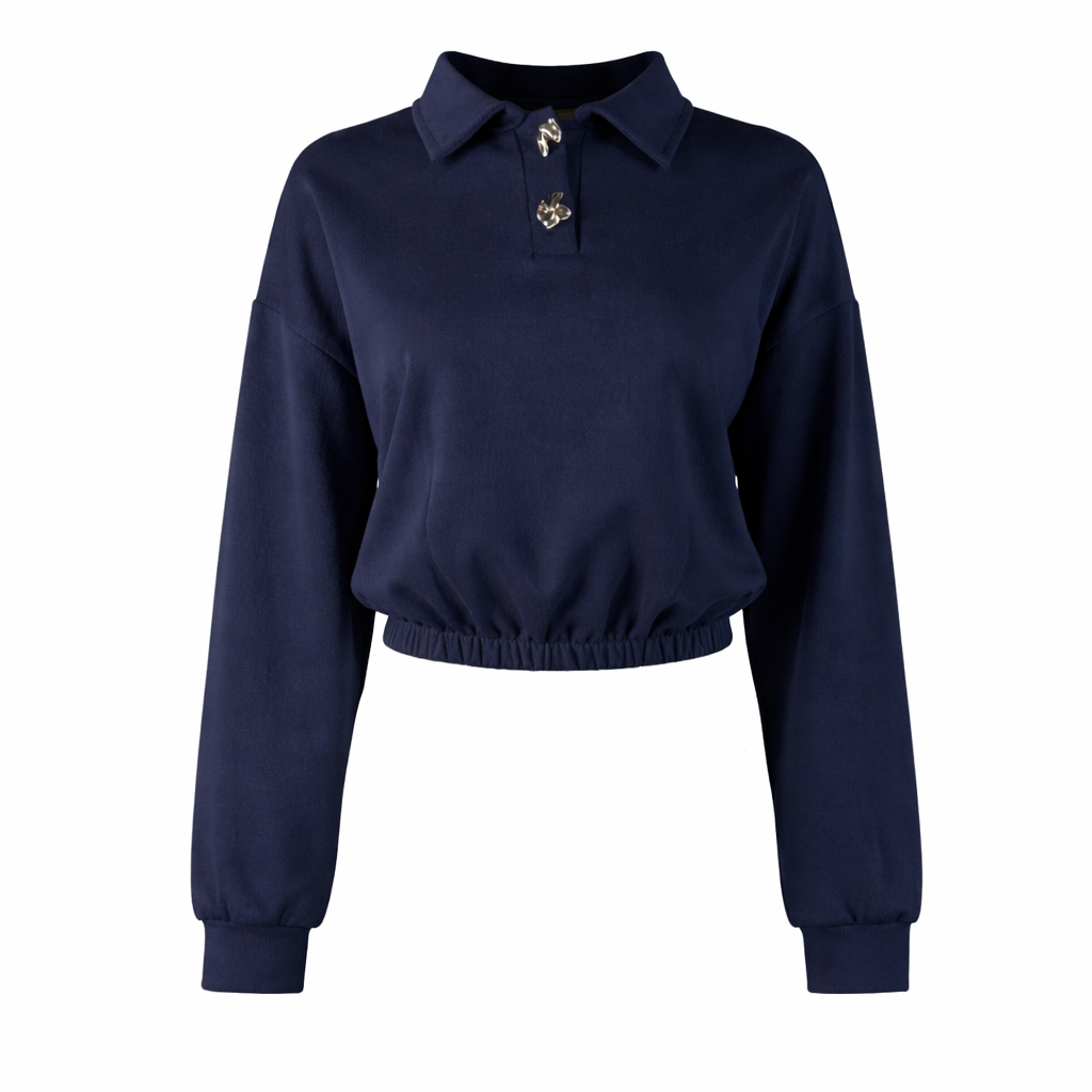 Cropped navy sweater CHERRY BLUE
