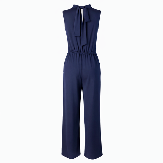 Wide legs jumpsuit with tie on the neck LOUIZA FASHION