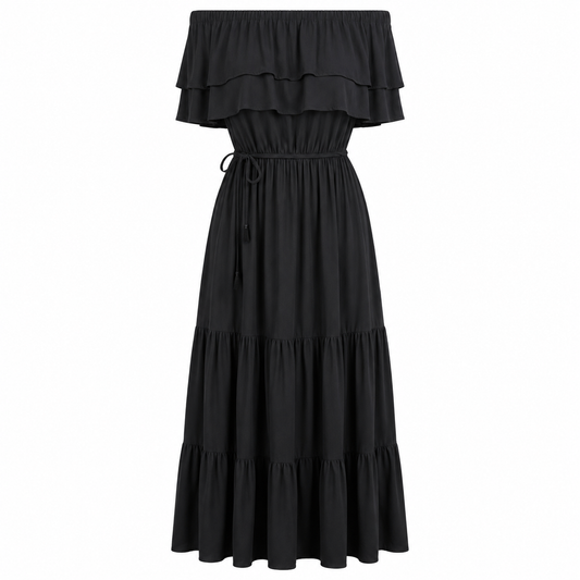 Off shoulders maxi dress Black 