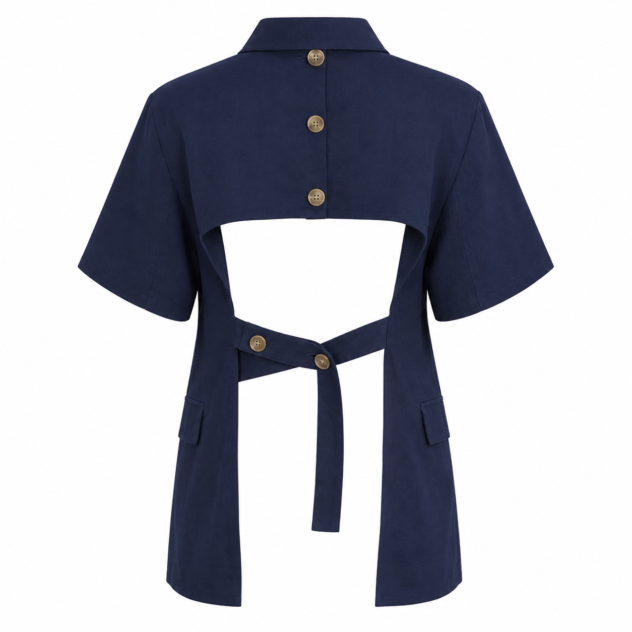 Open back linen blazer 