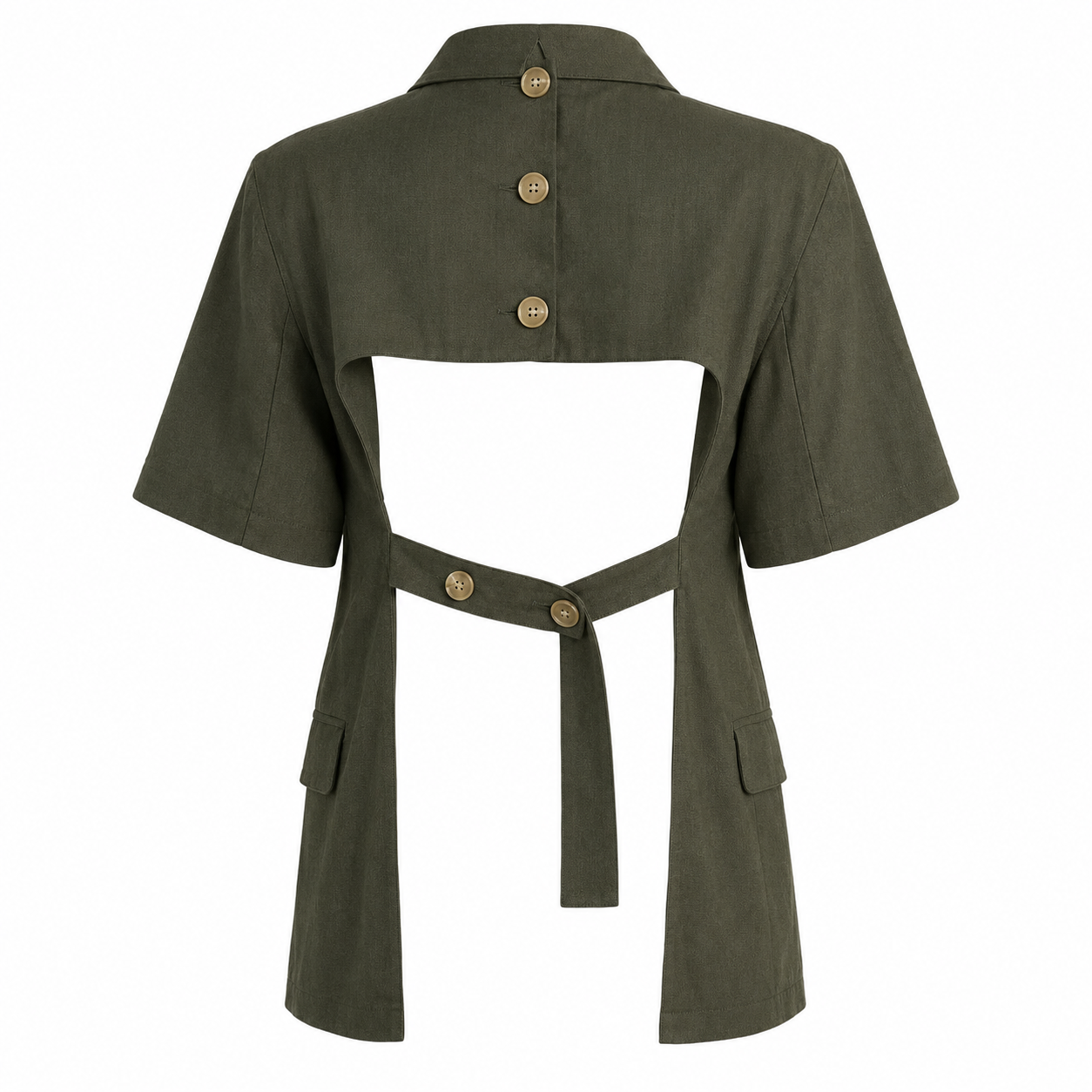 Open back linen blazer 