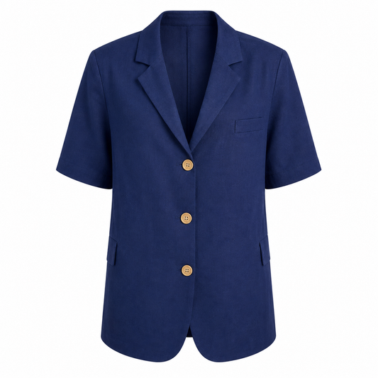 Open back linen blazer 