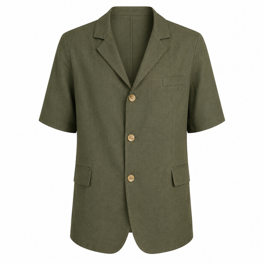 Open back linen blazer 