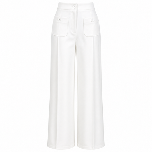 Big size  regular fit white pants 