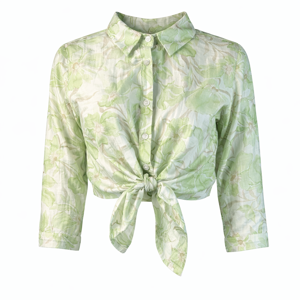 Floral printed shirt - pastel colors LOUIZA FASHION