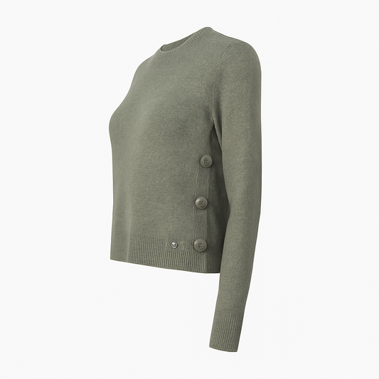 Plain knit with buttons on the side