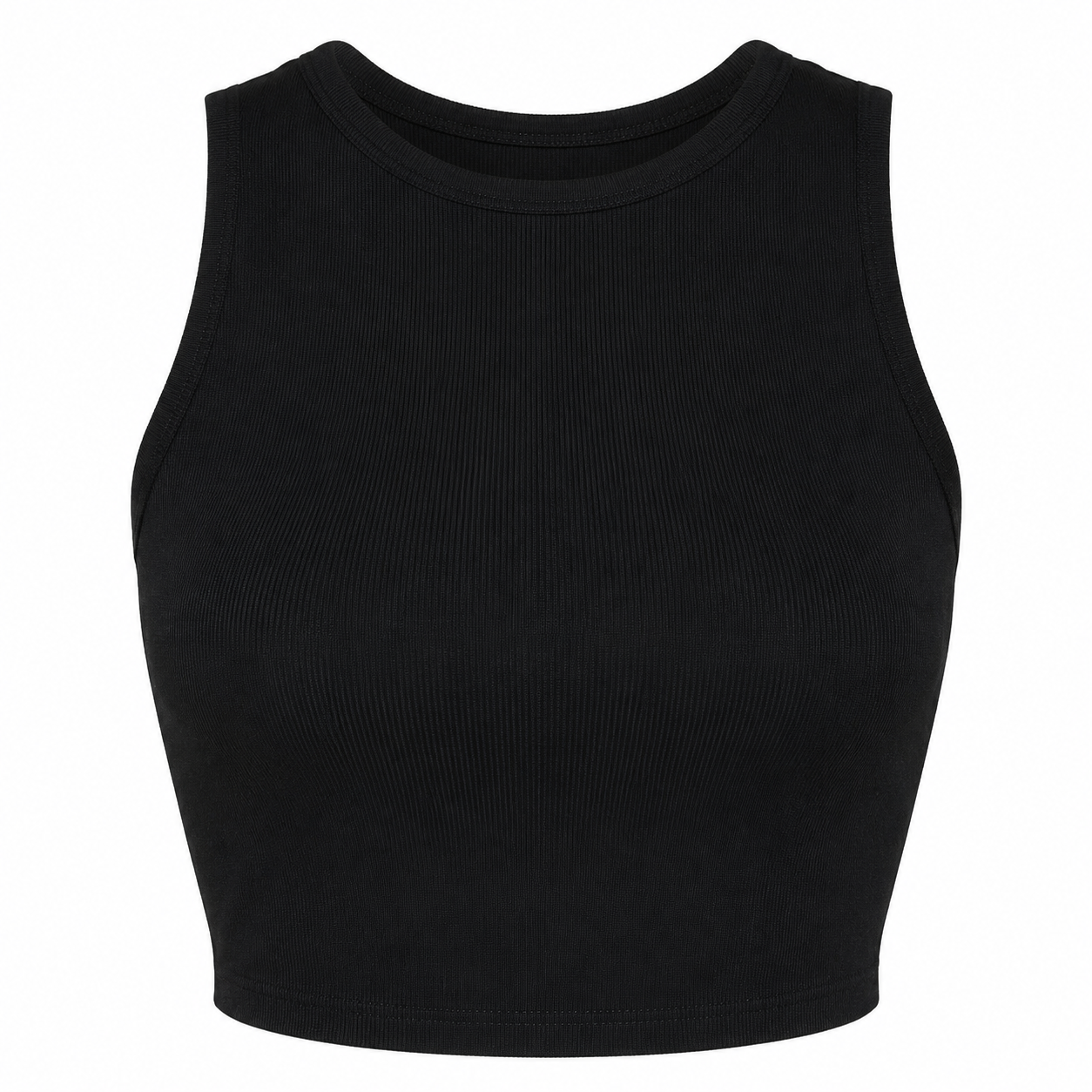 Plain viscose crop top - black 