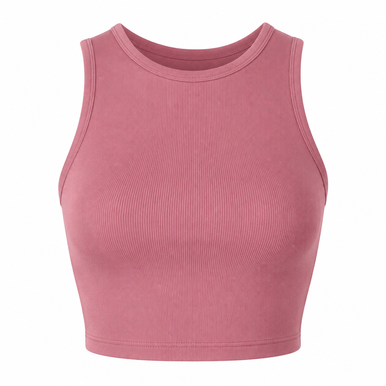 Plain viscose crop top - pink 