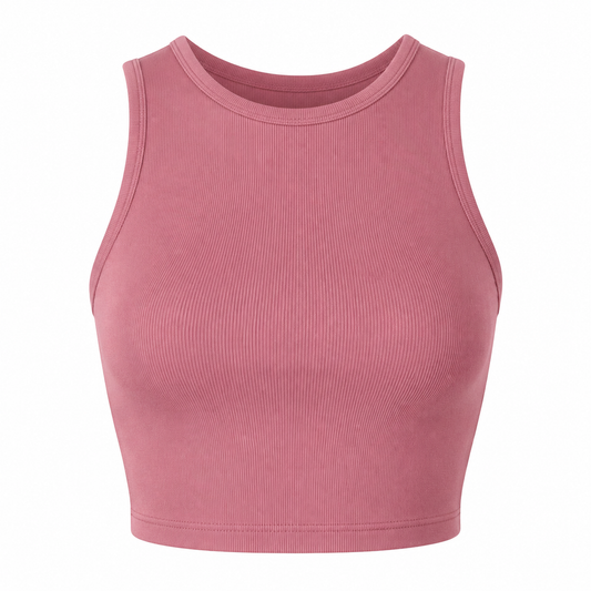 Plain viscose crop top - pink 