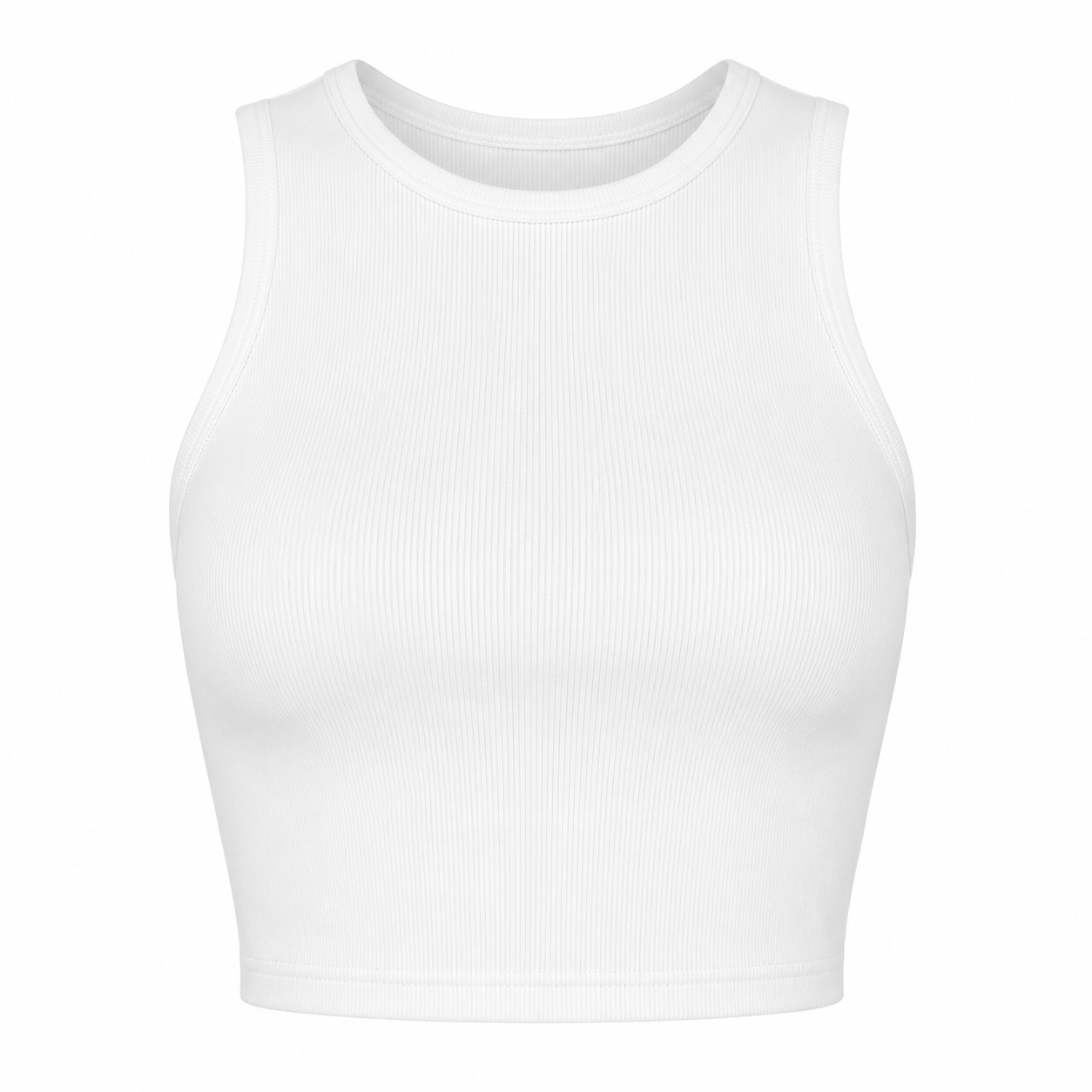 Plain viscose crop top - white 